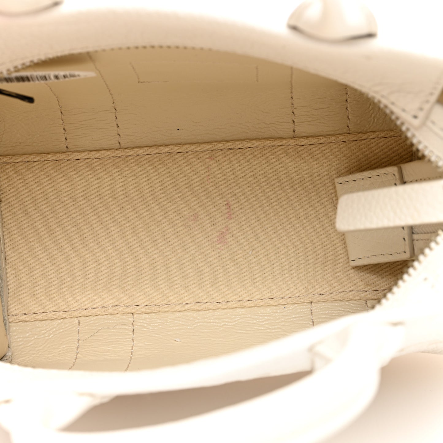 Grained Calfskin Micro The Tote Bag Cotton Silver