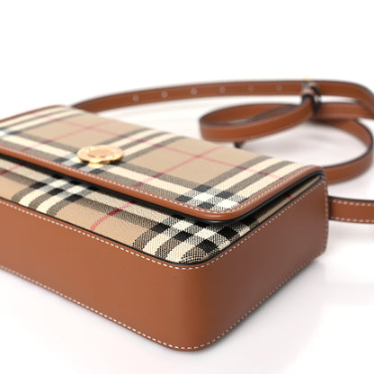Burberry E-Canvas Vintage Check Hampshire Crossbody Archive Beige 8 of 8
