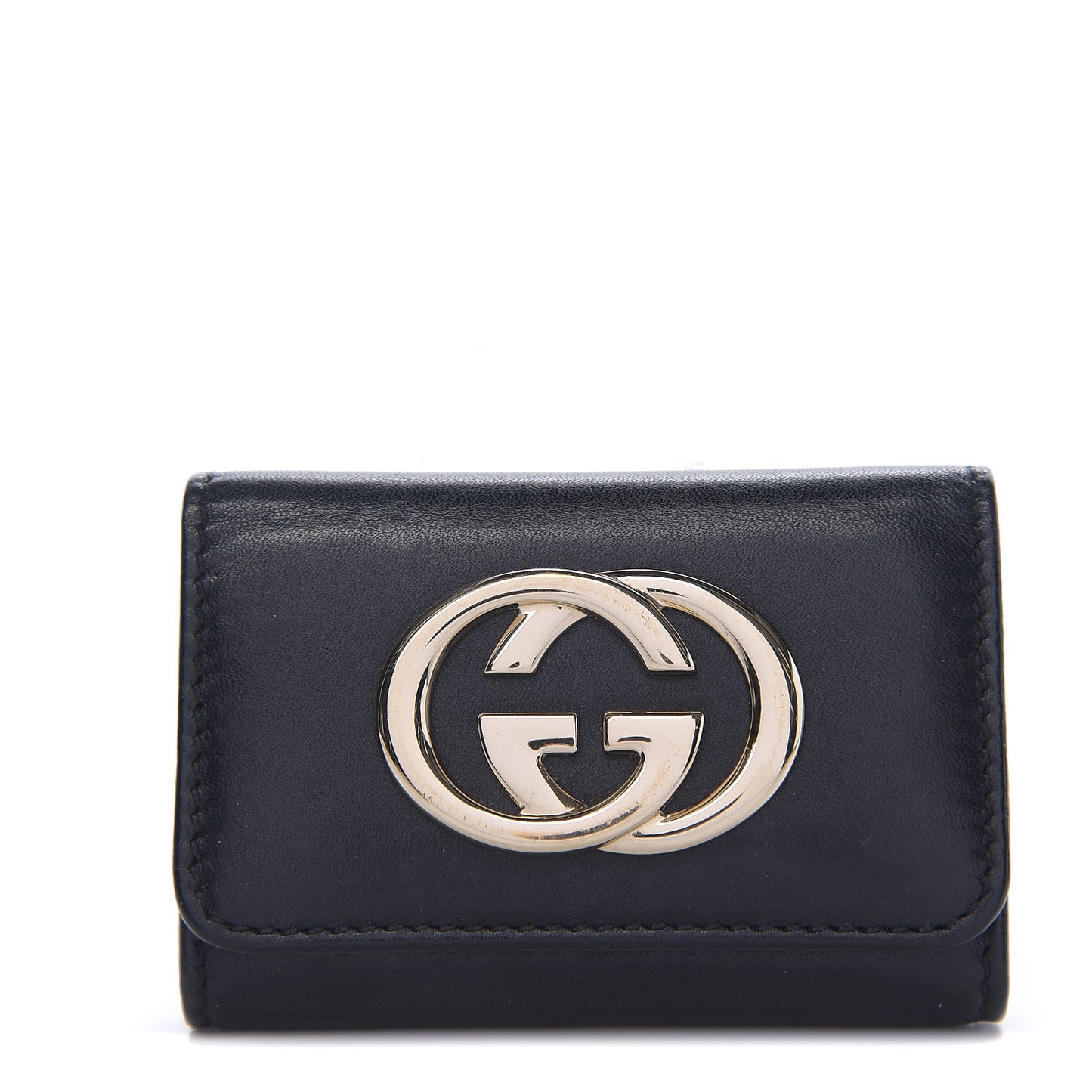 Calfskin Britt 6 Key Holder Case Black