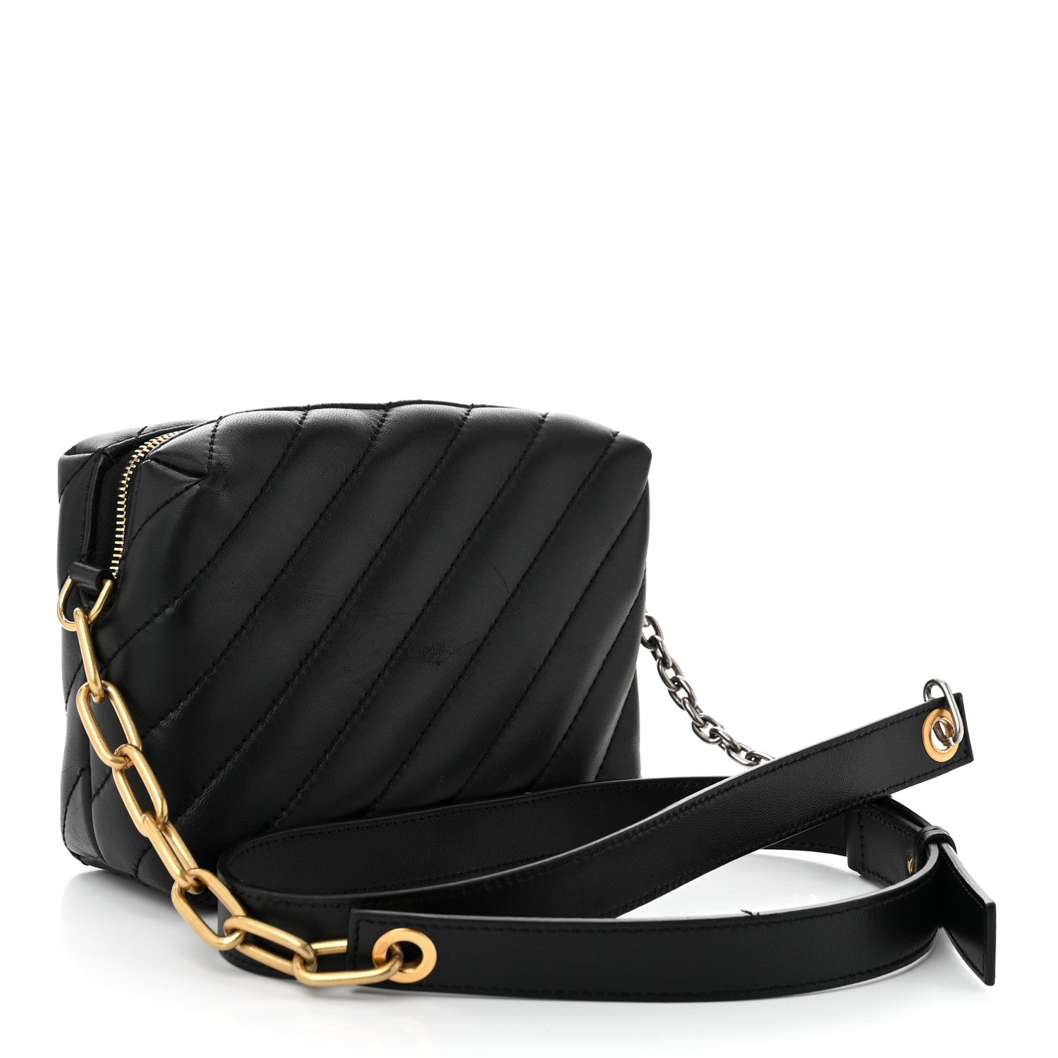 Off-White Calfskin Diagonal Quilted Jackhammer Camera Bag Black 3 of 12