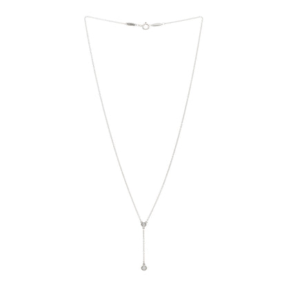Tiffany Sterling Silver Diamond Elsa Peretti Diamonds by the Yard Y Drop Pendant Necklace 3 of 4