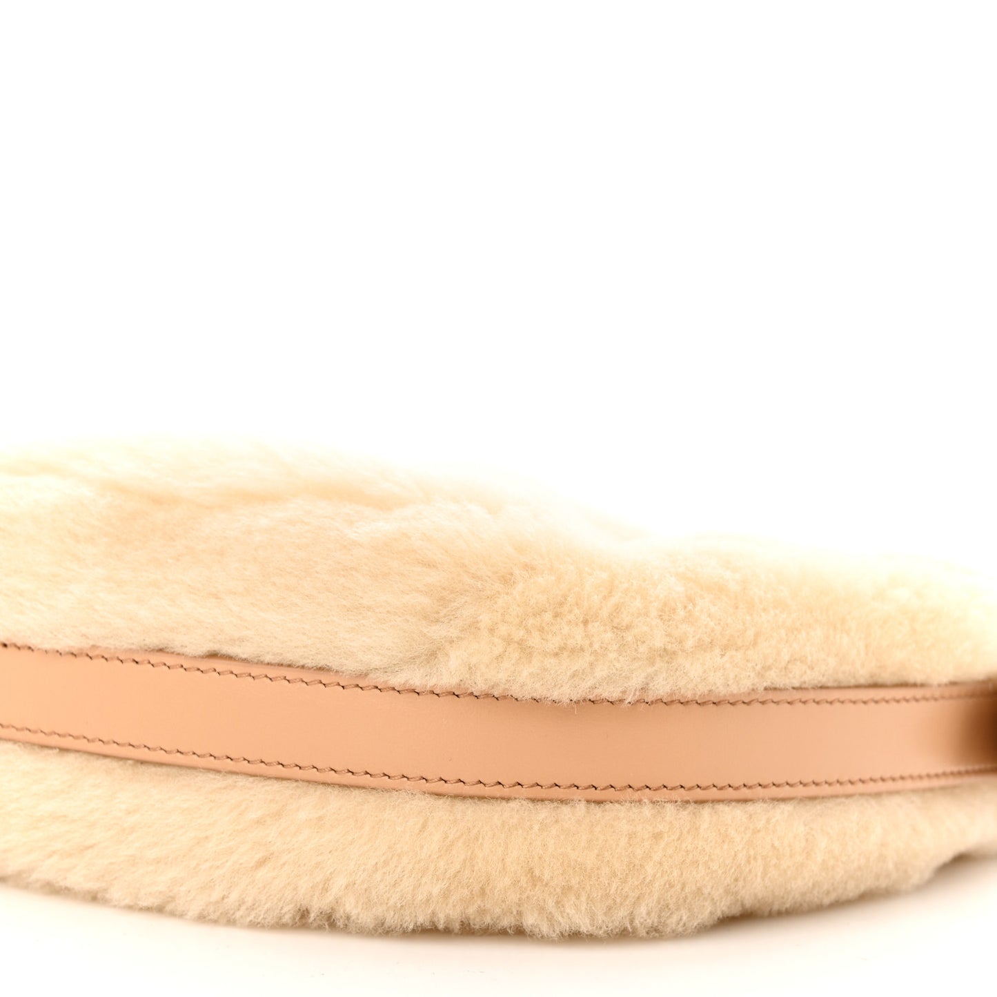 Shearling Arque Shoulder Bag Ecru Noisette