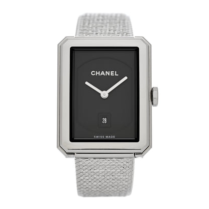 Chanel Stainless Steel 26mm Boy-friend Tweed Quartz Watch Black 1 of 6