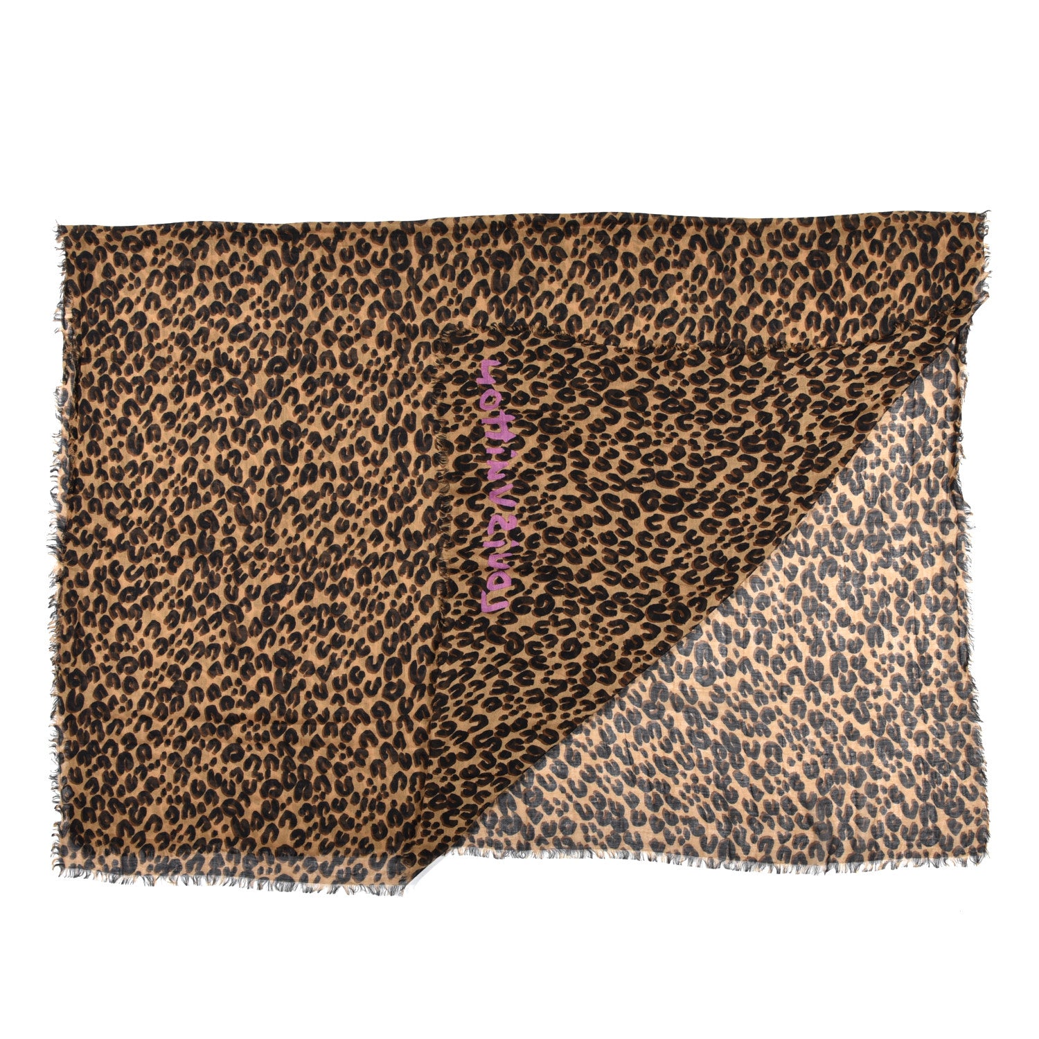 Louis Vuitton Cashmere Silk Leopard Etole Stole Marron 2 of 4