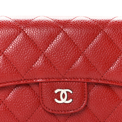 Chanel Caviar Quilted Large Flap Wallet Red 10 of 10