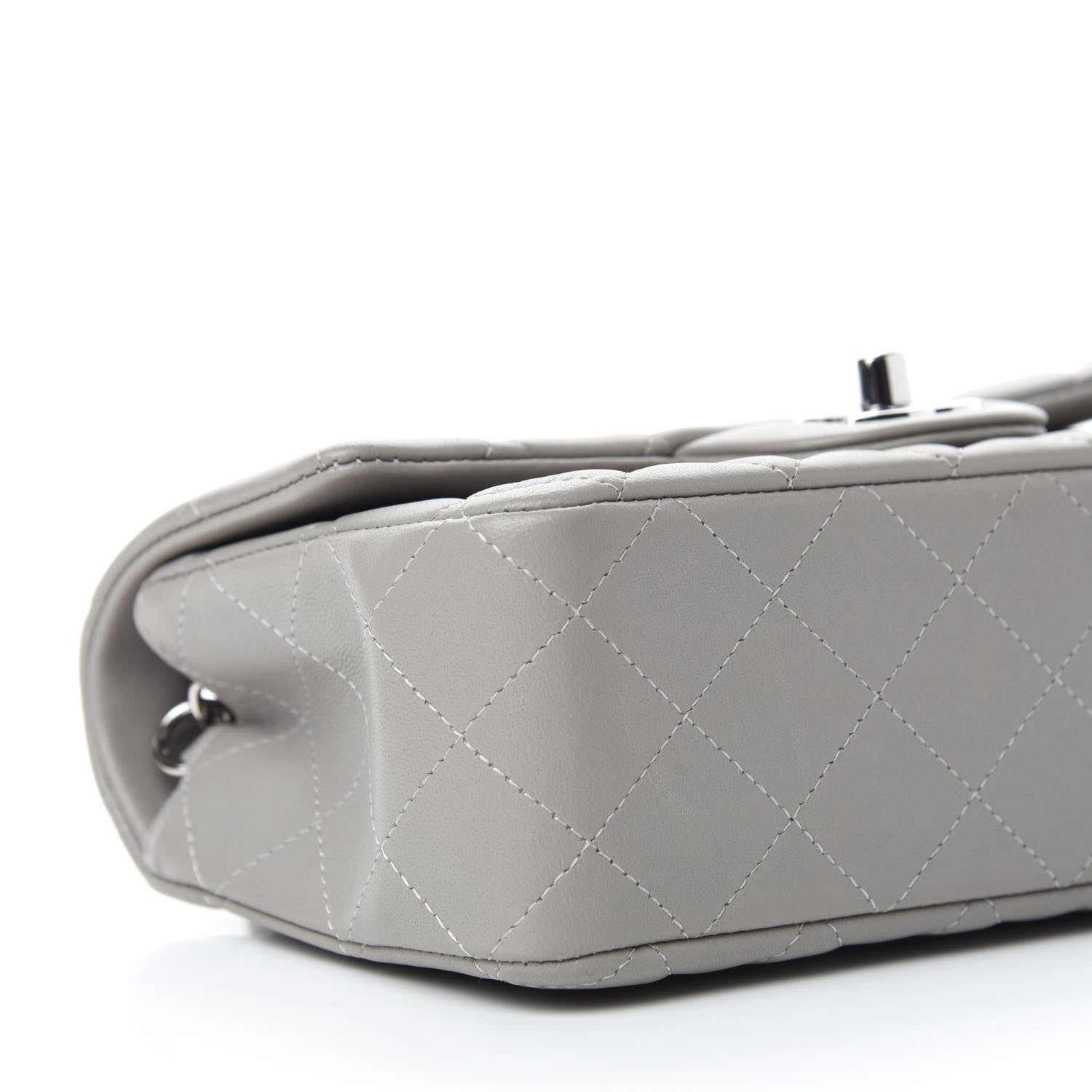 Chanel Lambskin Quilted Mini Rectangular Flap Grey 6 of 11