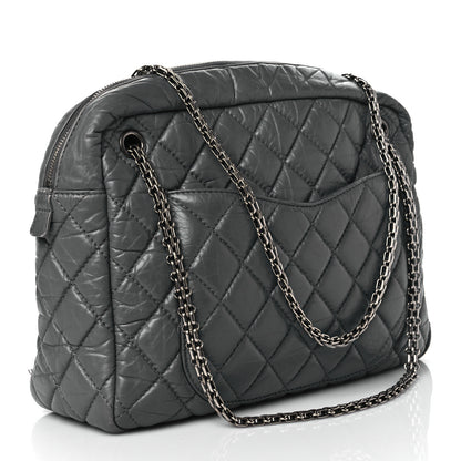 Chanel Aged Calfskin Quilted Large Reissue Camera Case Grey 3 of 10