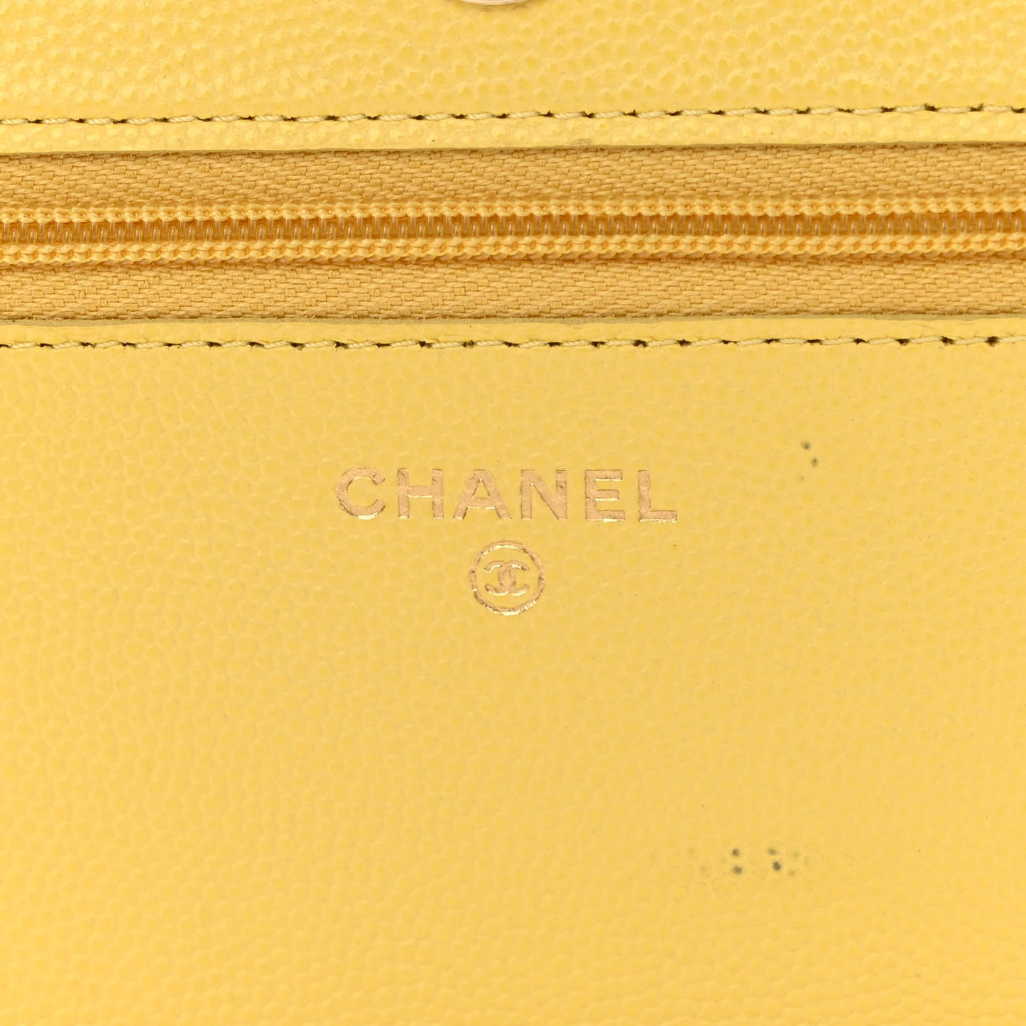 Caviar Quilted Wallet on Chain WOC Yellow