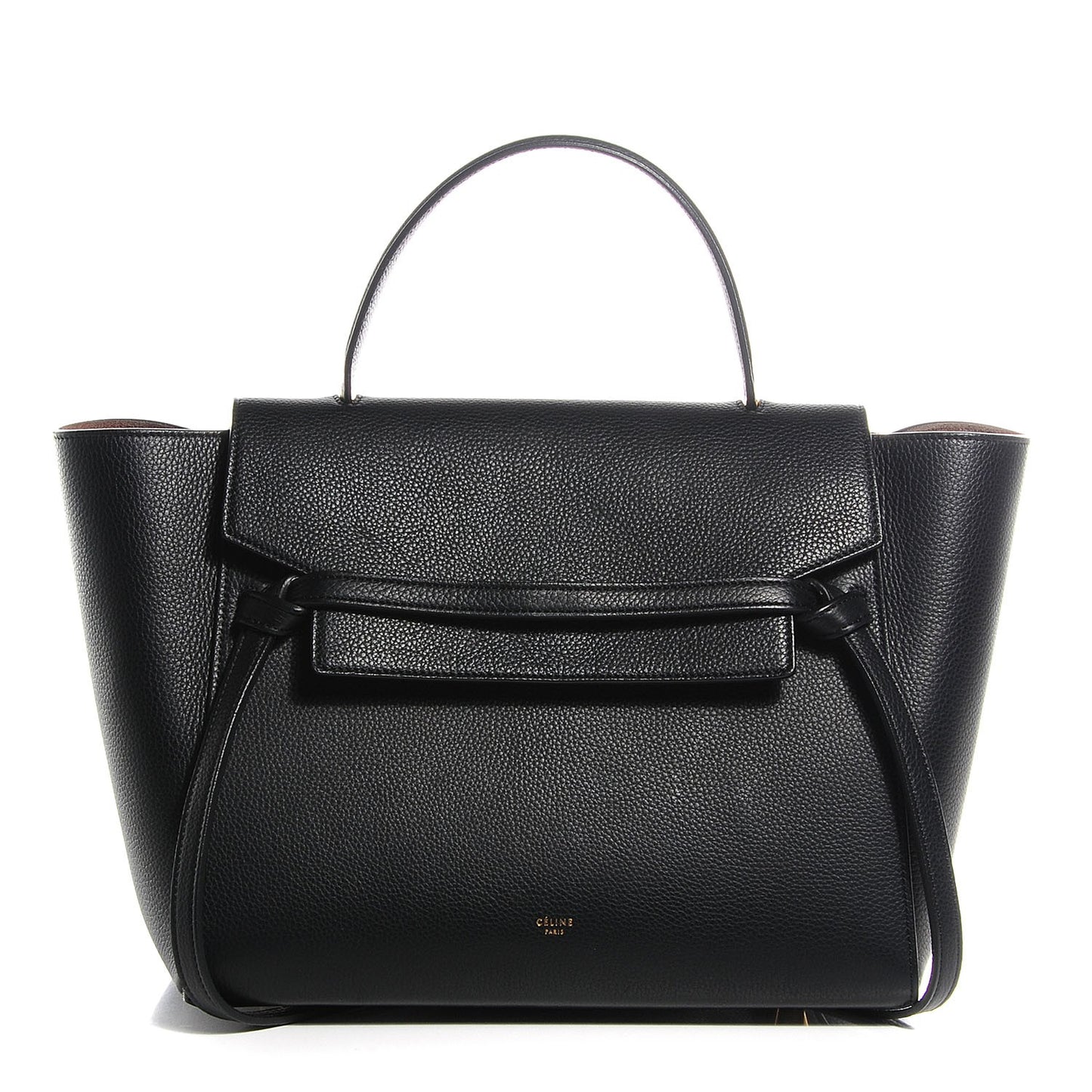 Drummed Calfskin Mini Belt Bag Black