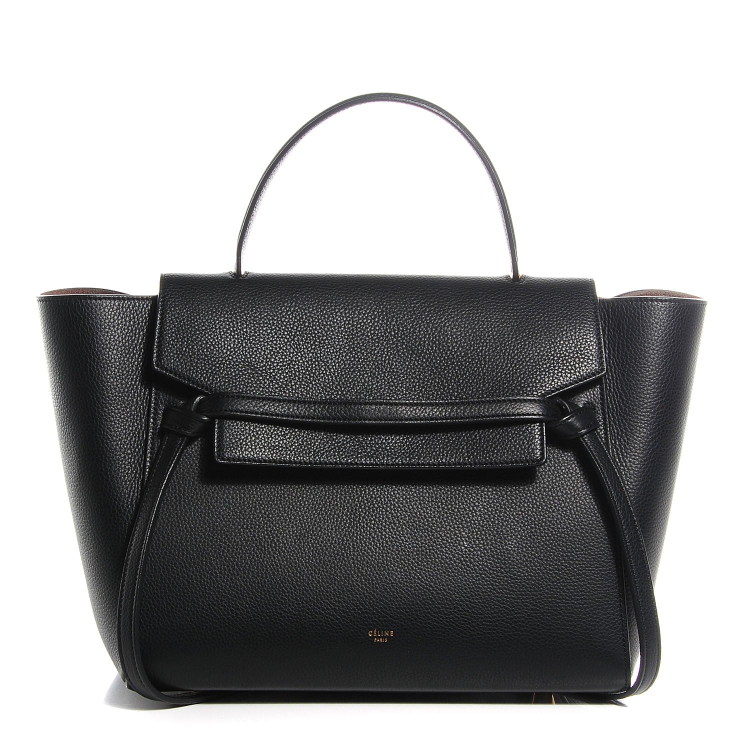 Celine Drummed Calfskin Mini Belt Bag Black 1 of 9