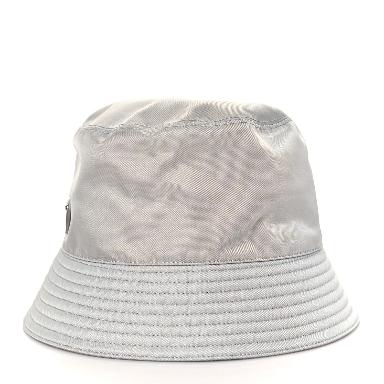 Prada Re-Nylon Metal Triangle Logo Womens Bucket Hat M Fiordaliso 4 of 7