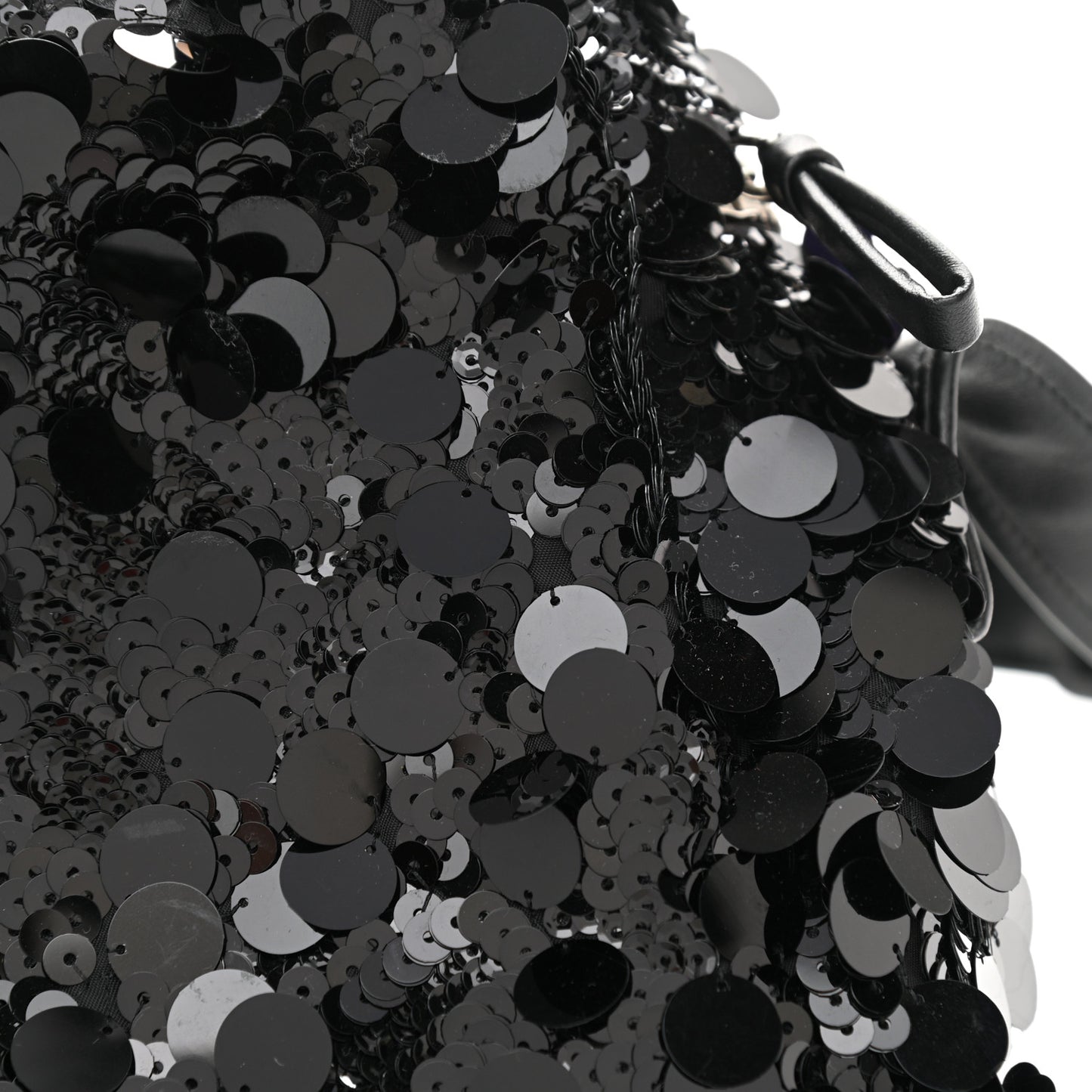 Paillettes Vitello Signaux Bag Black