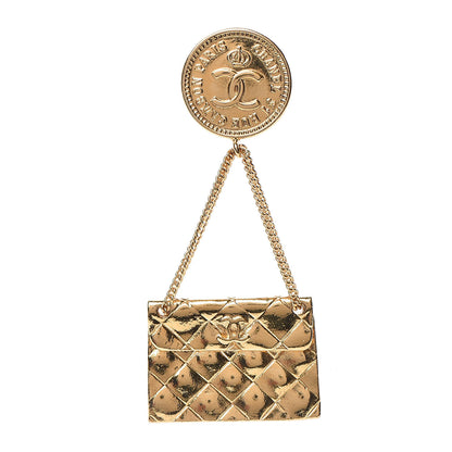 Chanel 2.55 Flap Bag Brooch Gold 1 of 4