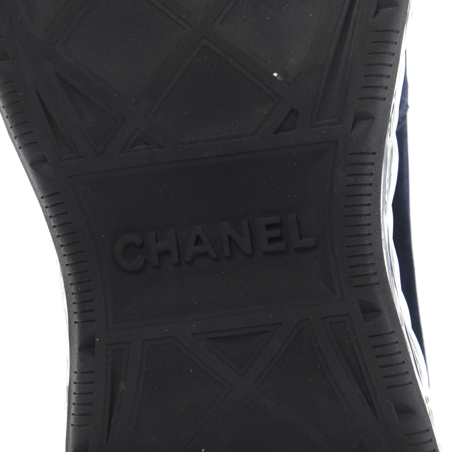Suede Calfskin Velvet Grosgrain CC Sneakers 38 Navy Blue Black