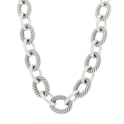 David Yurman Sterling Silver 18mm Oval Link Necklace 1 of 4