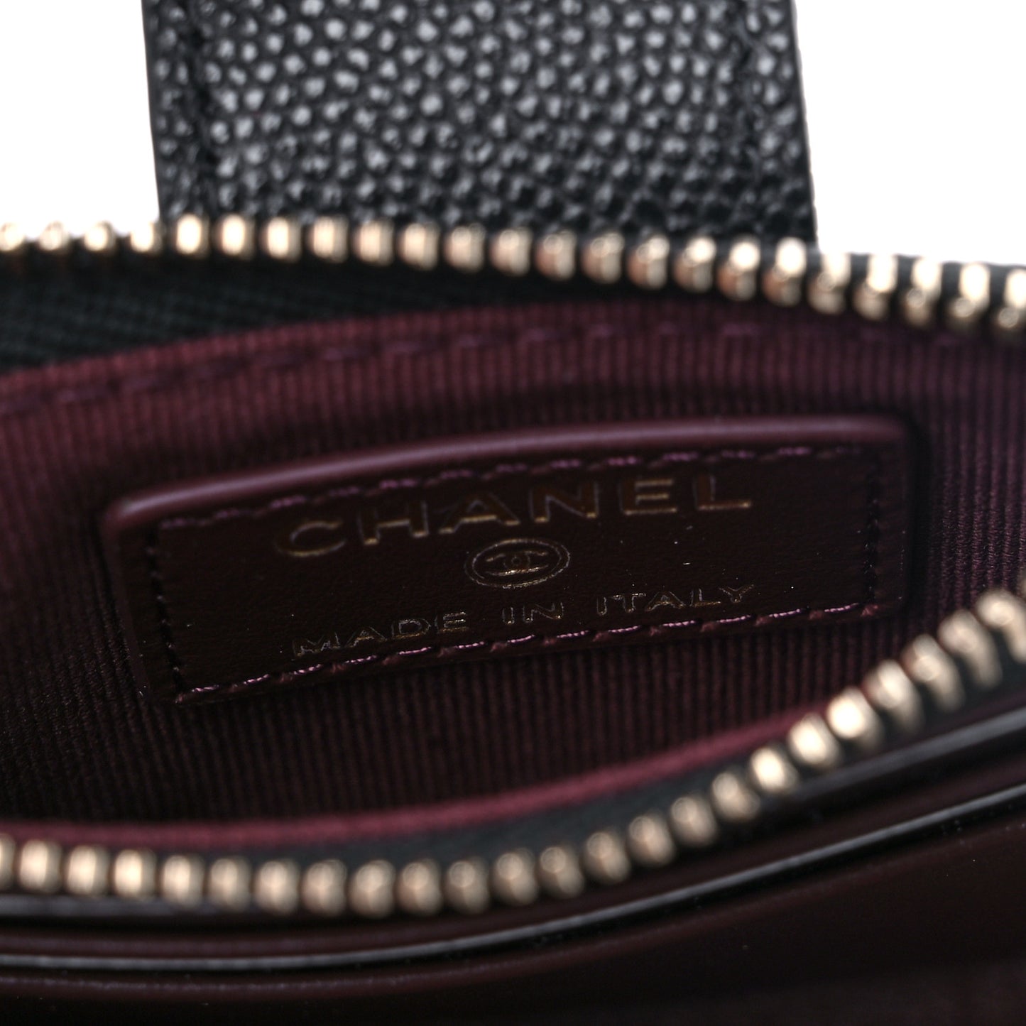 Caviar Quilted Compact Zipped Pocket Wallet Black