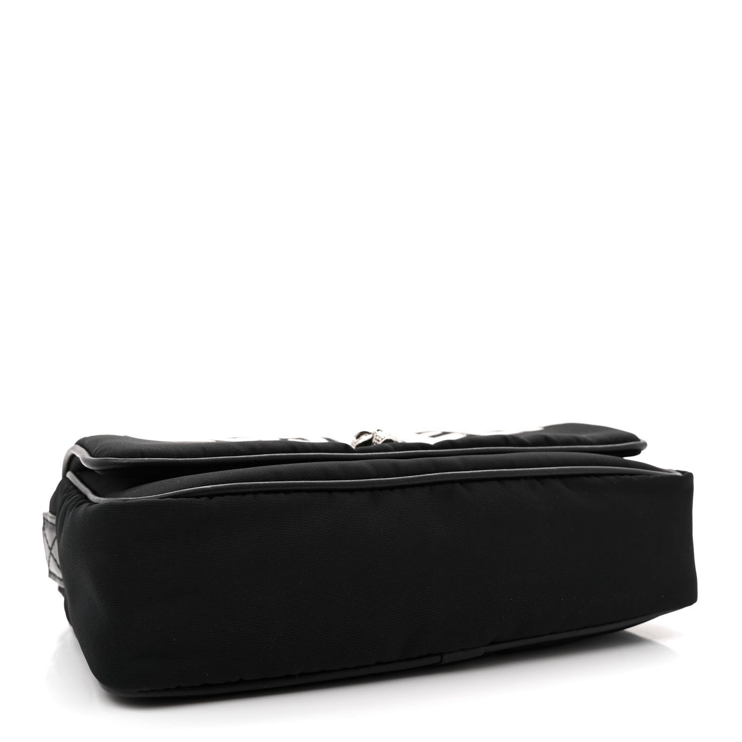 Alexander McQueen Nylon Graffiti Skull Small Crossbody Bag Black White 4 of 12