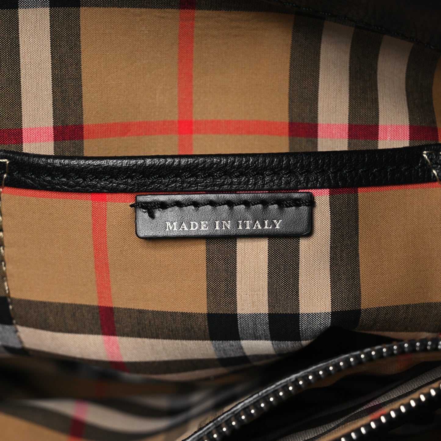 Derby Calfskin Vintage Check Medium Banner Tote Black