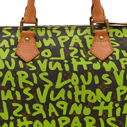 Louis Vuitton Monogram Graffiti Speedy 30 Green 8 of 10