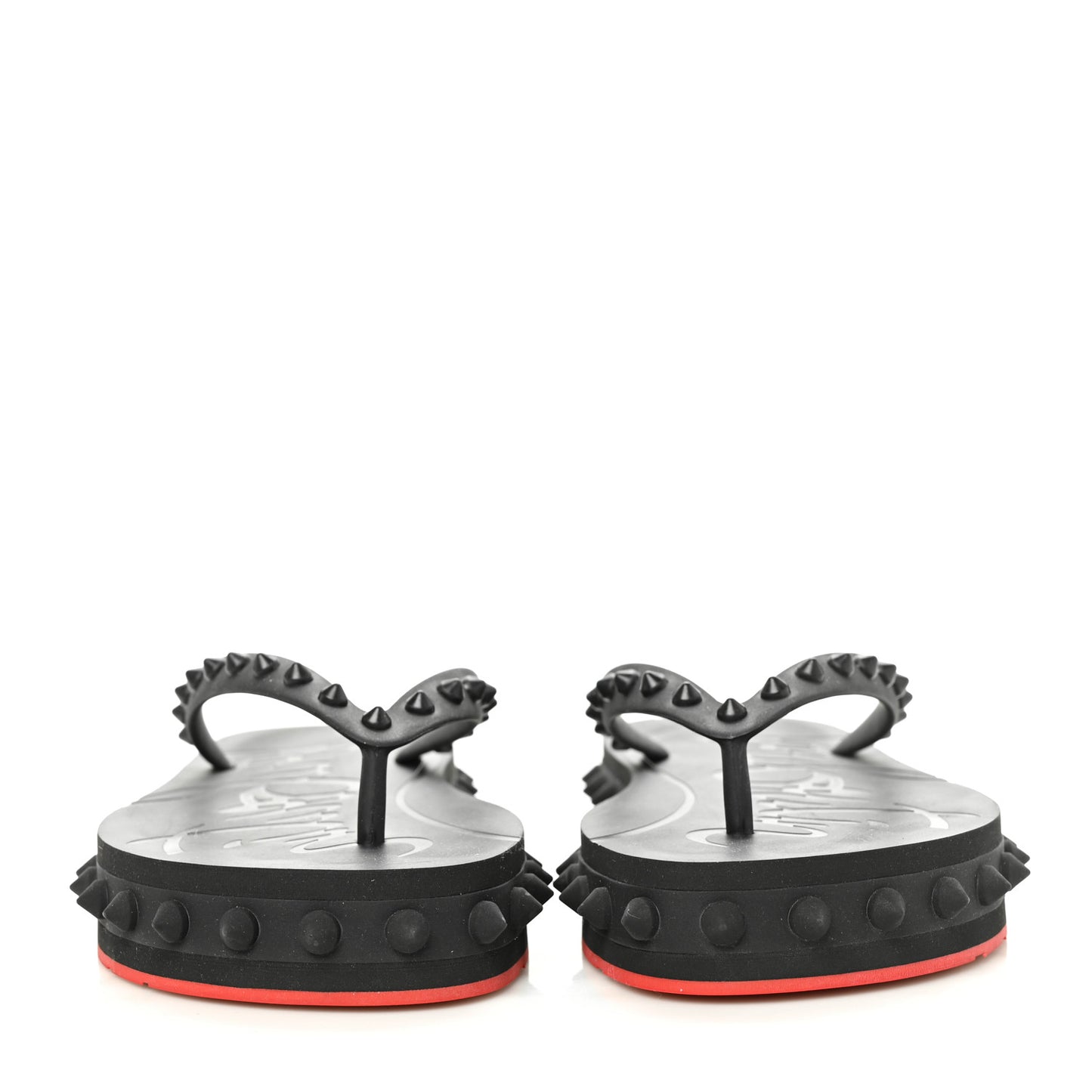 Rubber Spike Loubi Flip Flip Platform Sandals 39 Black