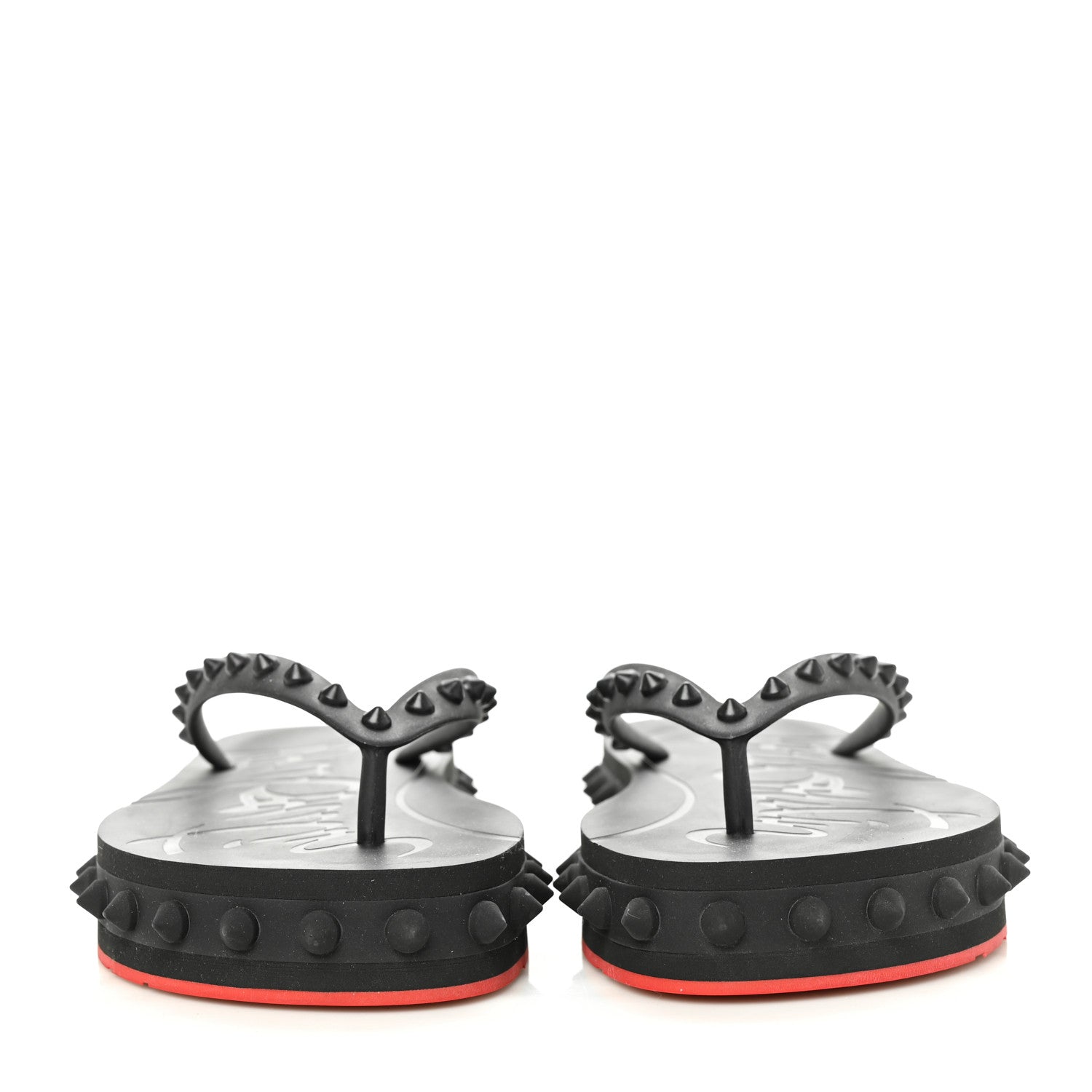 Christian Louboutin Rubber Spike Loubi Flip Flip Platform Sandals 39 Black 2 of 7