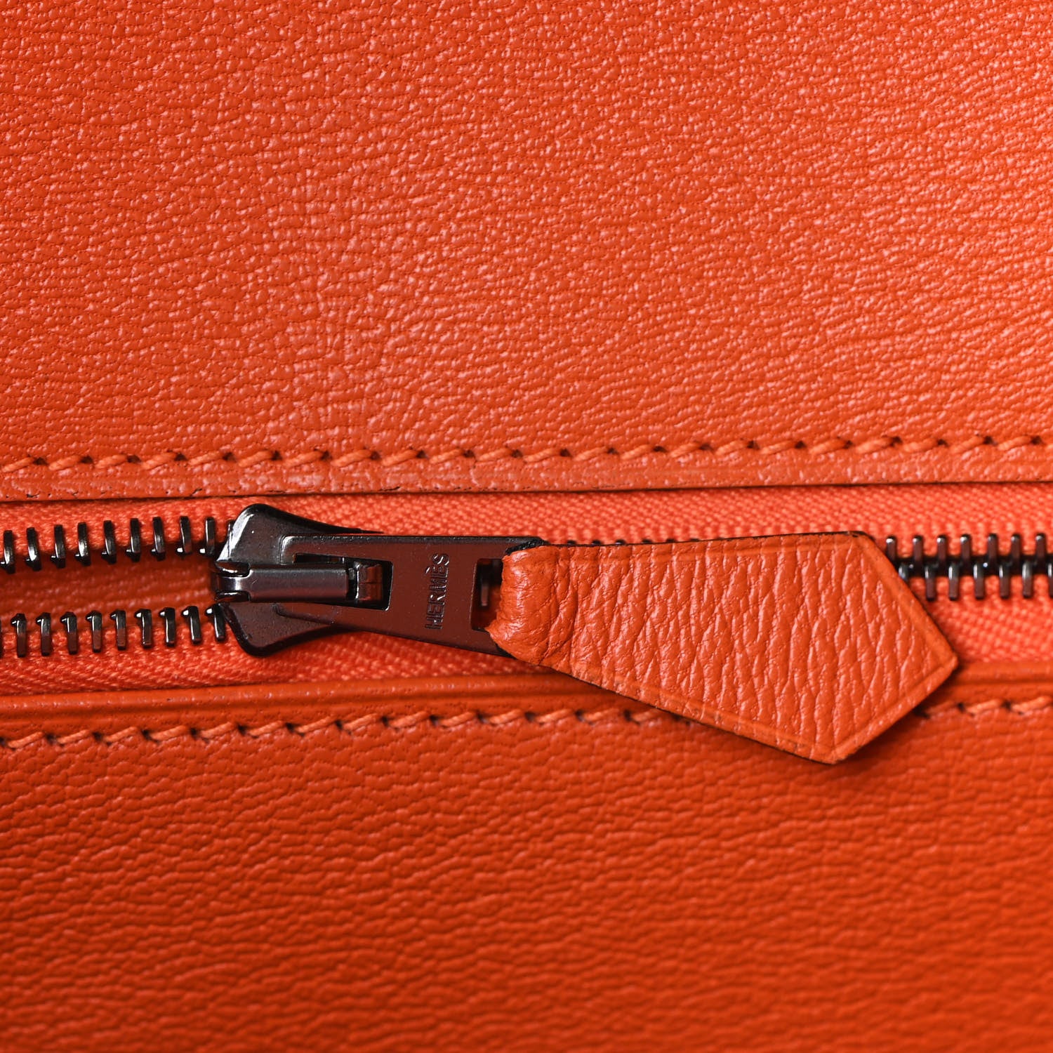 Hermes Shiny Porosus Crocodile Birkin 35 Black Orange 18 of 34
