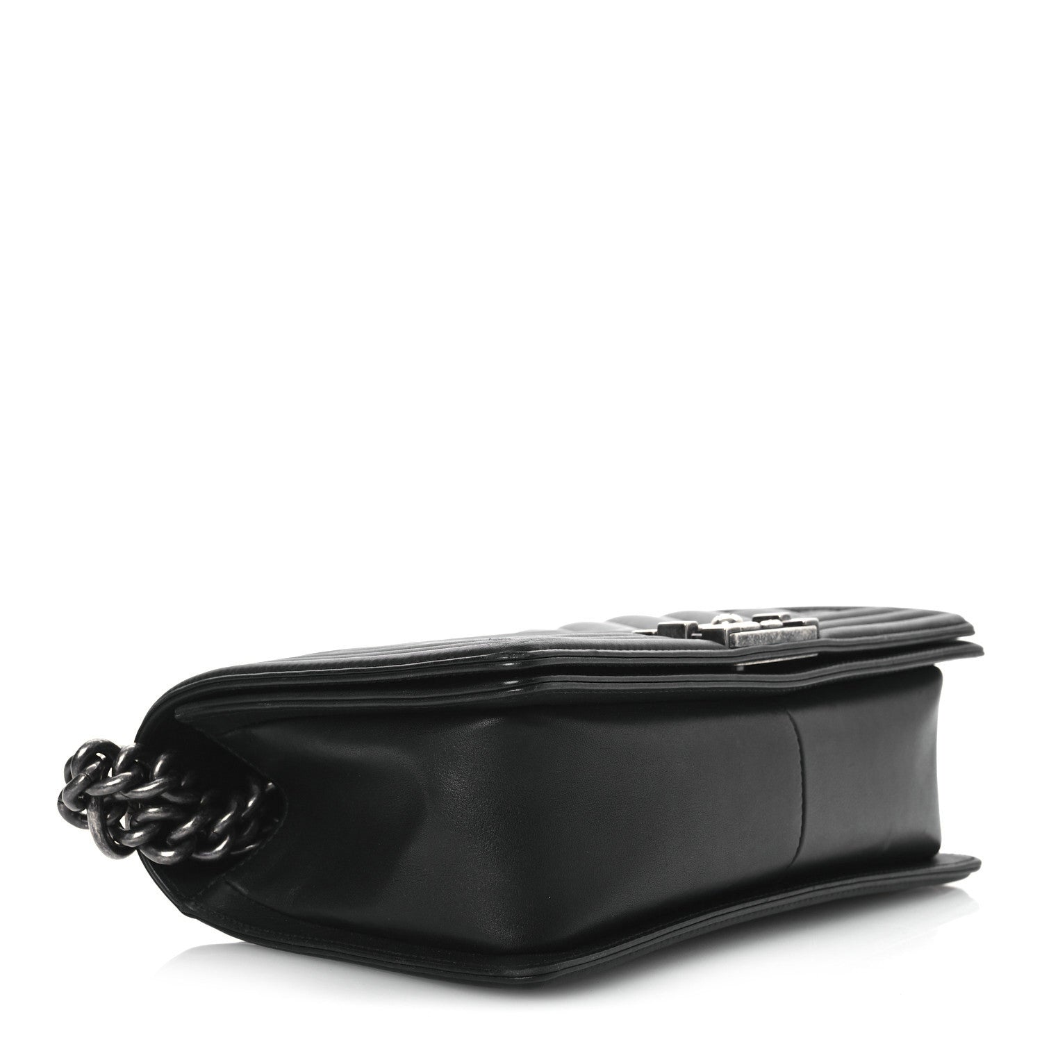 Chanel Calfskin Chevron Quilted Medium Boy Flap Black 4 of 14