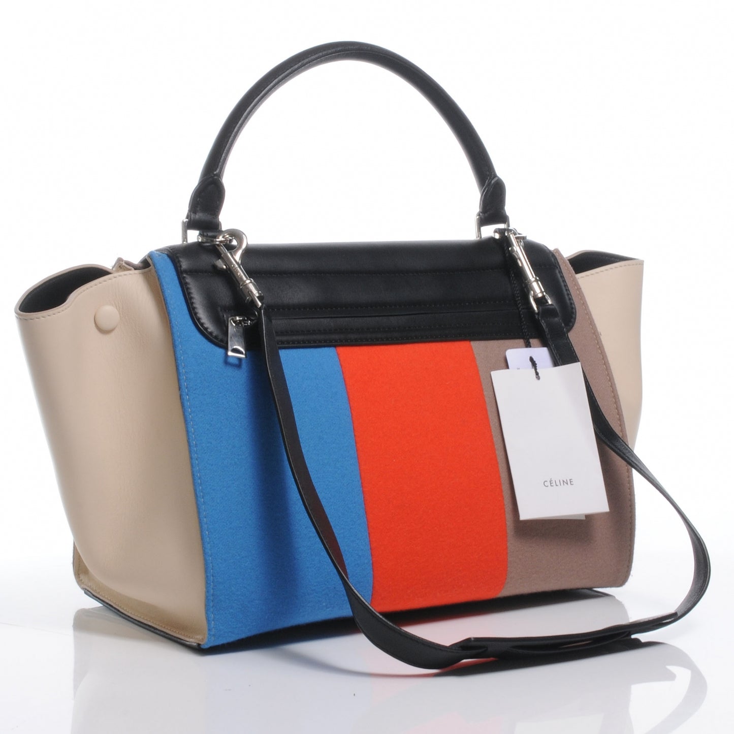 Calfskin Wool Medium Trapeze Multicolor