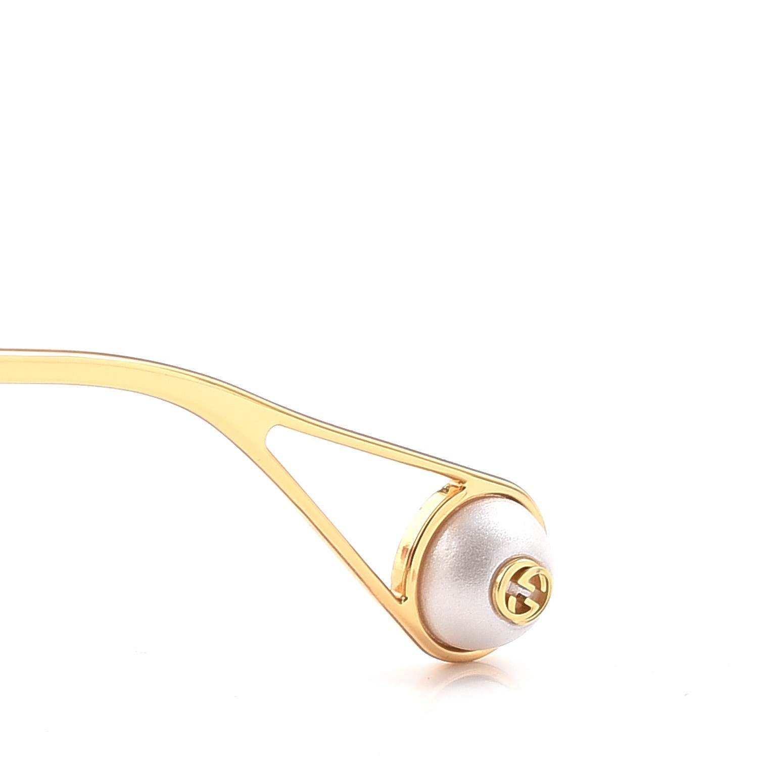 Gucci Oversized Round Sunglasses GG0252S Gold Brown 6 of 9