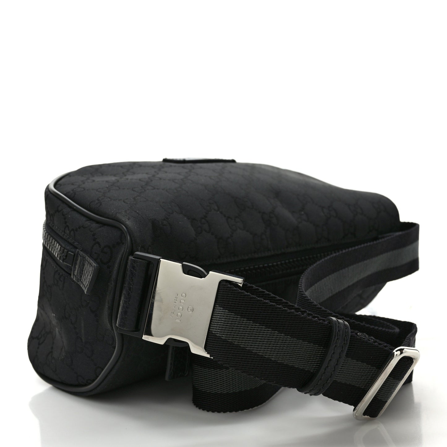 Nylon Monogram Fanny Pack Belt Bag Black