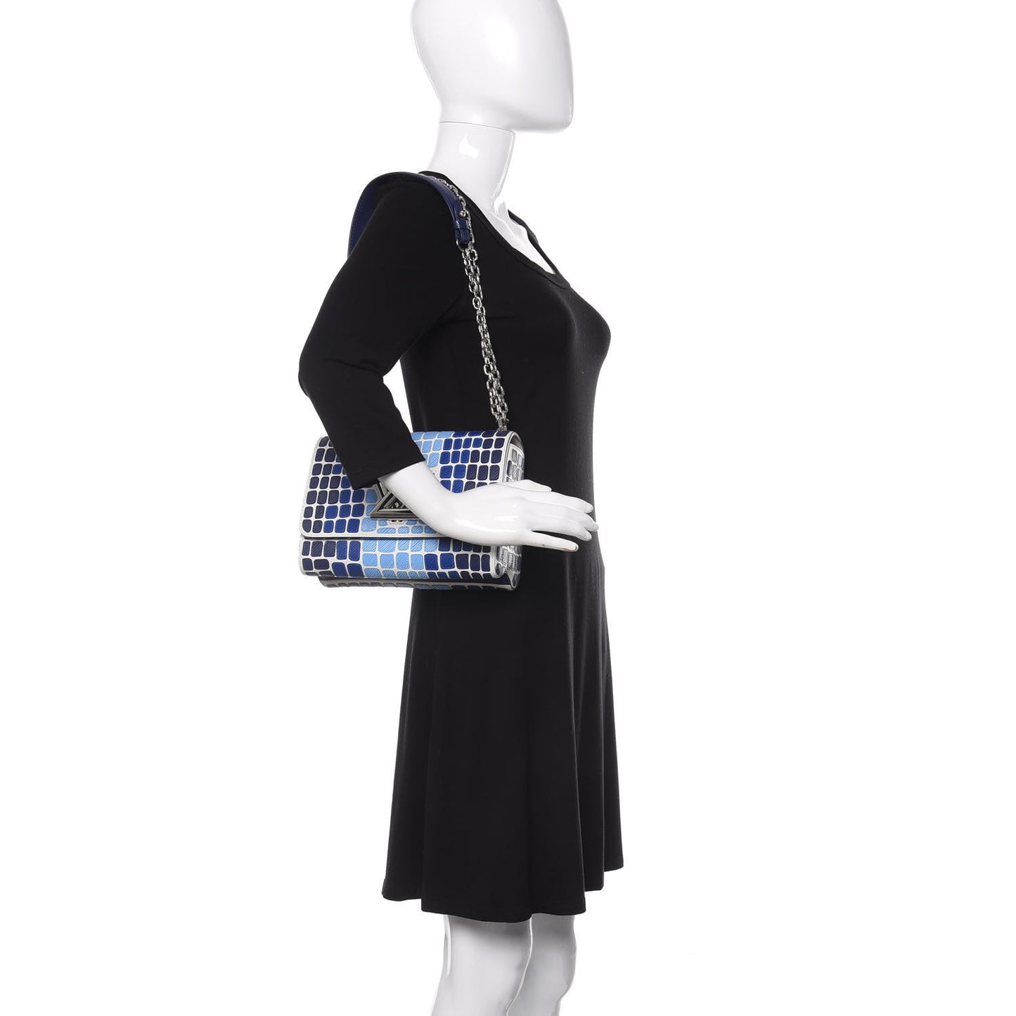Epi Savane Twist Shoulder Bag MM Blue