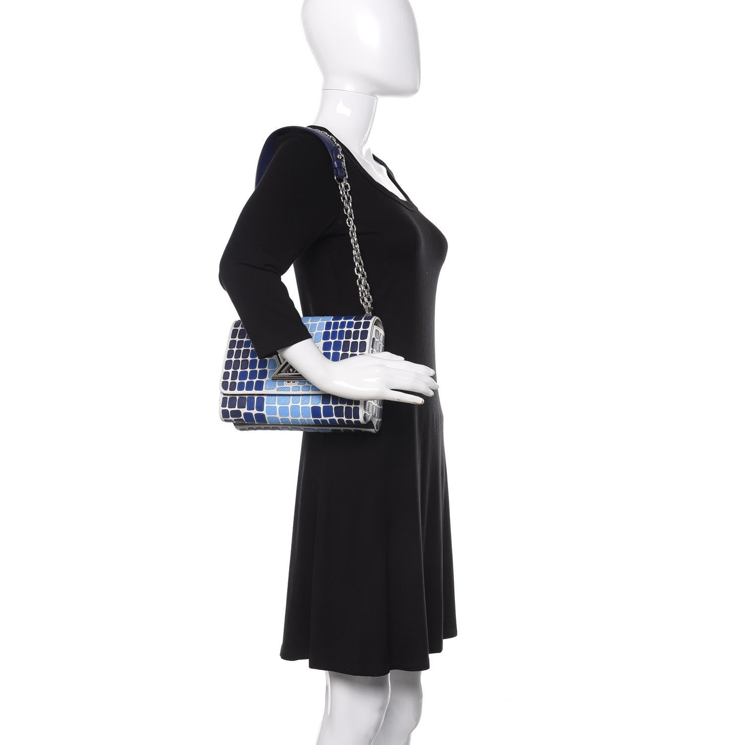 Louis Vuitton Epi Savane Twist Shoulder Bag MM Blue 3 of 10