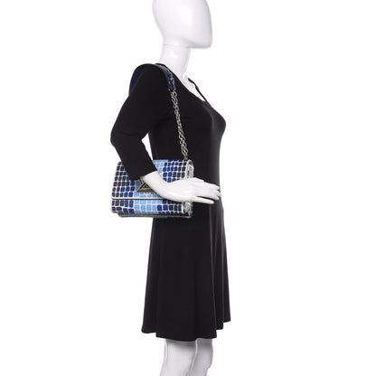 Louis Vuitton Epi Savane Twist Shoulder Bag MM Blue 3 of 10