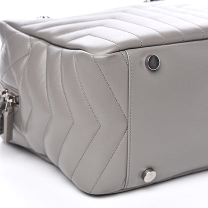 Saint Laurent Calfskin Y Quilted Monogram Loulou Bowling Bag Grey 7 of 9