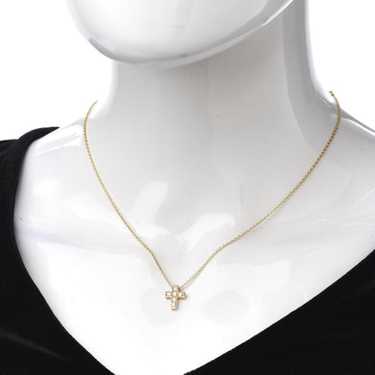 Van Cleef & Arpels 18K Yellow Gold Diamond Cross Pendant Necklace 2 of 5