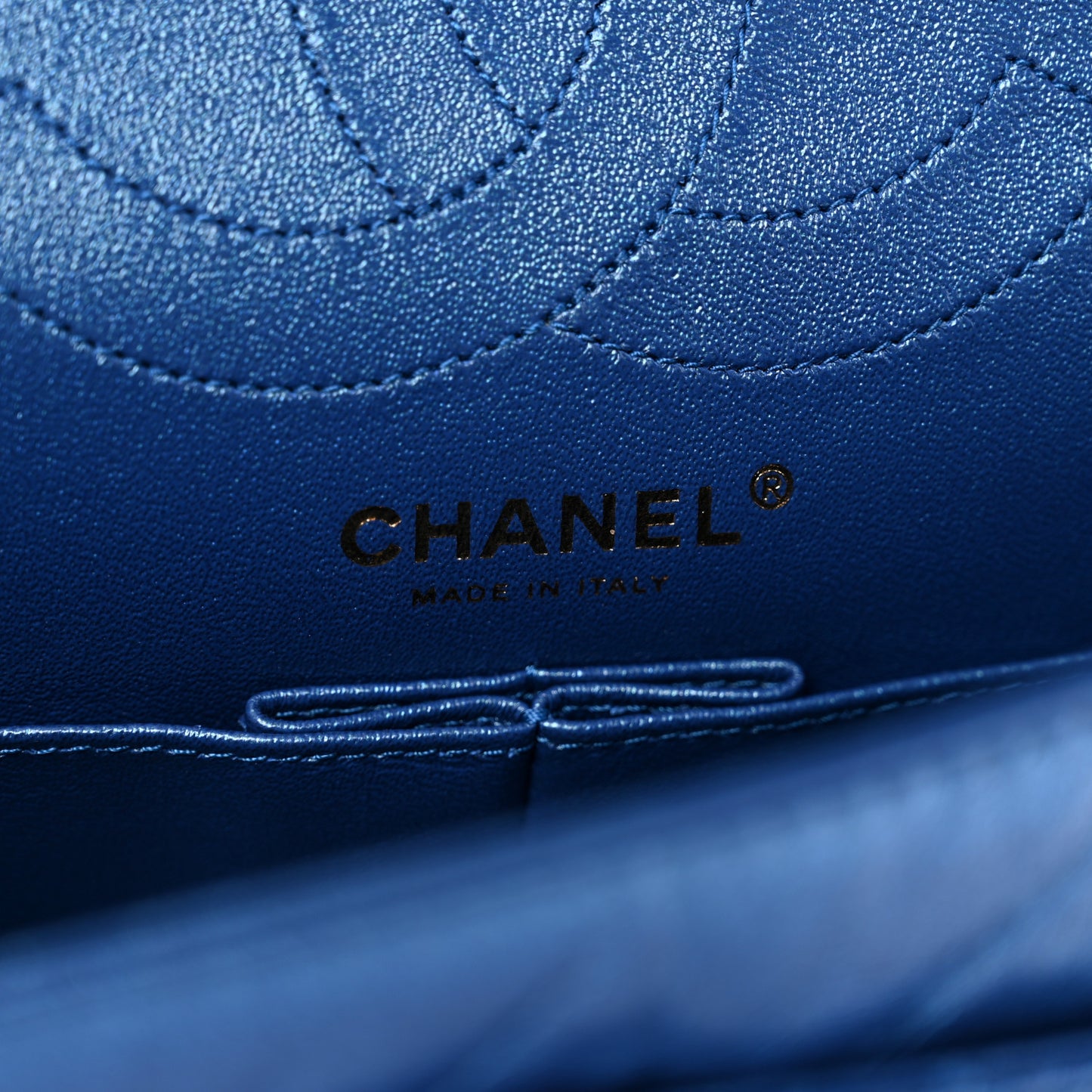 Metallic Calfskin Quilted 2.55 Reissue 225 Flap Blue