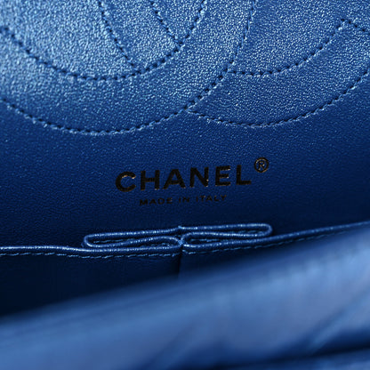 Chanel Metallic Calfskin Quilted 2.55 Reissue 225 Flap Blue 5 of 8