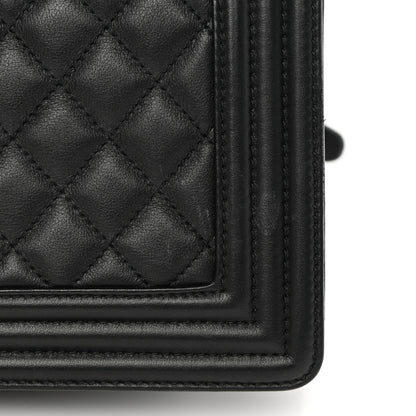 Chanel Lambskin Quilted Medium Boy Flap Black 18 of 19