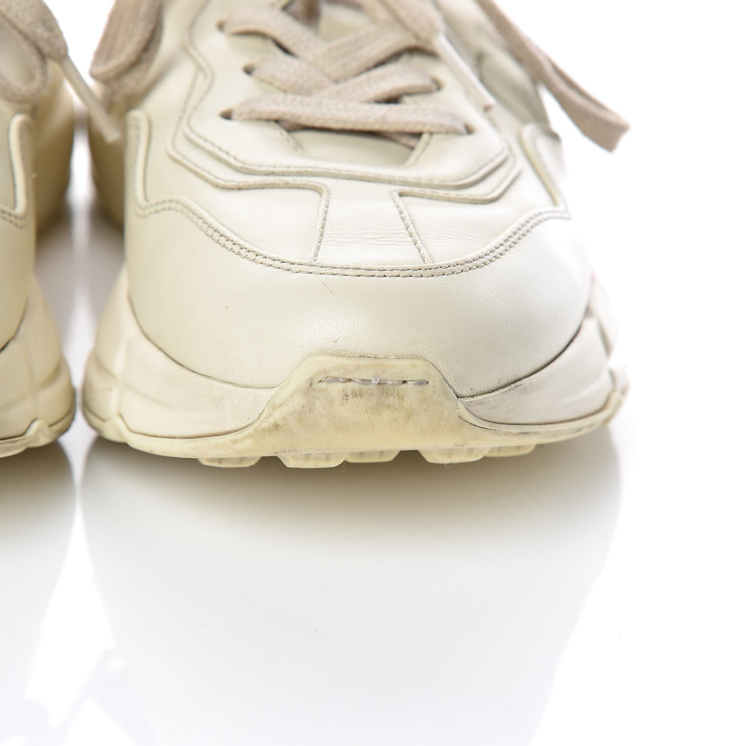 Gucci Calfskin Logo Womens Rhyton Sneakers 35.5 Ivory 16 of 16