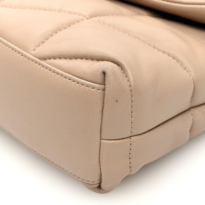 Saint Laurent Lambskin Quilted Toy Loulou Puffer Monogram Chain Satchel Dark Beige 9 of 9