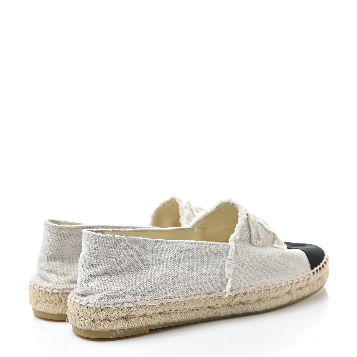 Chanel Linen CC Espadrilles 41 Beige Black 4 of 11