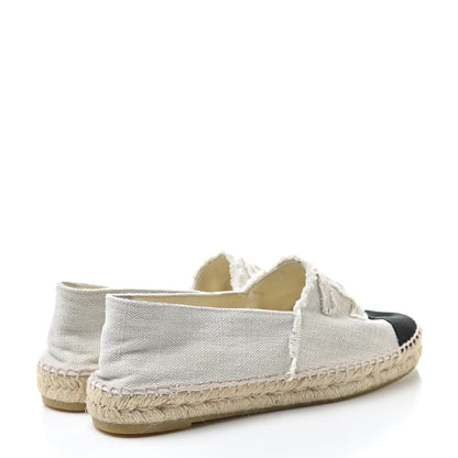 Chanel Linen CC Espadrilles 41 Beige Black 4 of 11