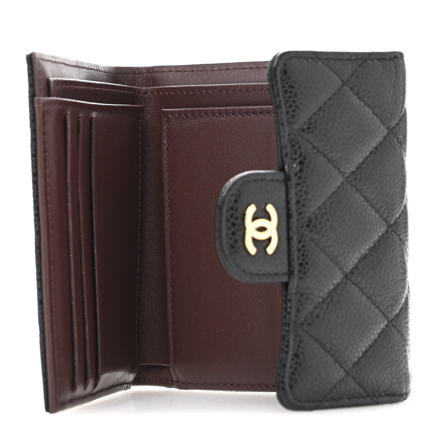 Chanel Caviar Quilted Compact Flap Wallet Black 5 of 10