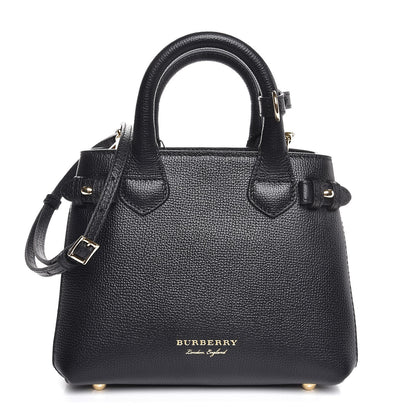 Burberry Grainy Calfskin House Check Baby Banner Tote Black 1 of 8