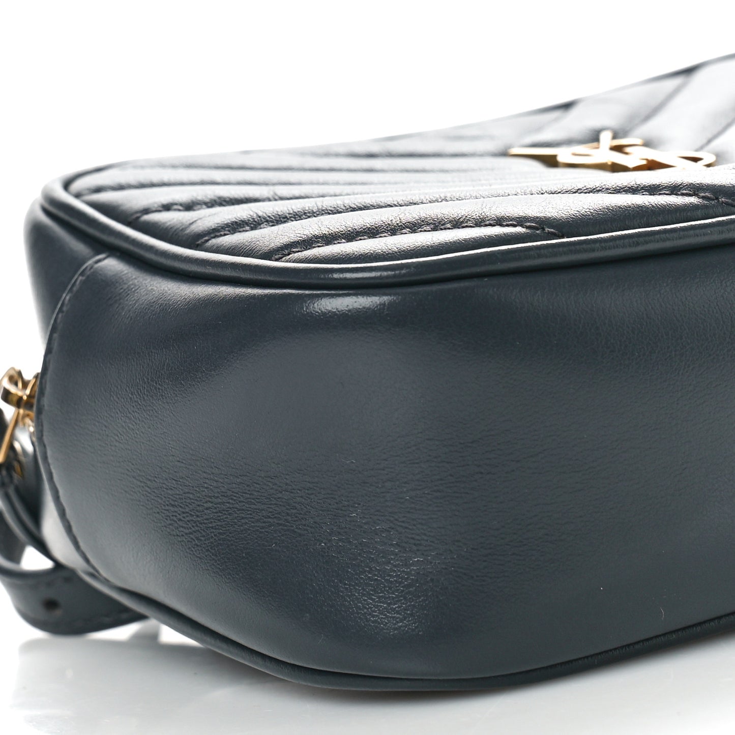 SAINT LAURENT Calfskin Matelasse Monogram Lou Belt Bag Dark Smog
