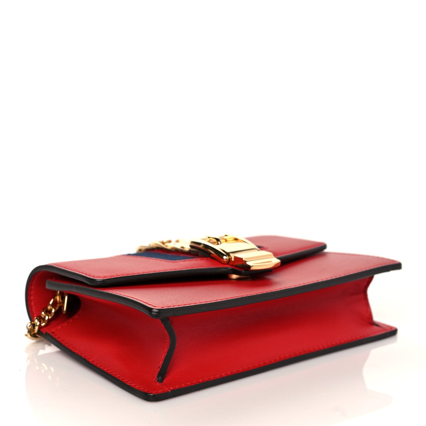 Calfskin Super Mini Sylvie Chain Shoulder Bag Hibiscus Red