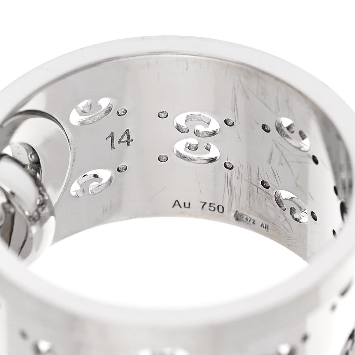18K White Gold Diamond 10.5mm Icon Twirl Band Ring 52 6