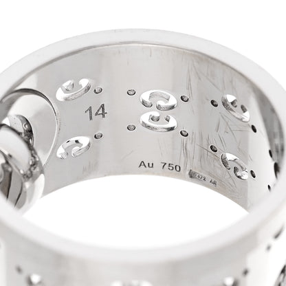 Gucci 18K White Gold Diamond 10.5mm Icon Twirl Band Ring 52 6 7 of 8