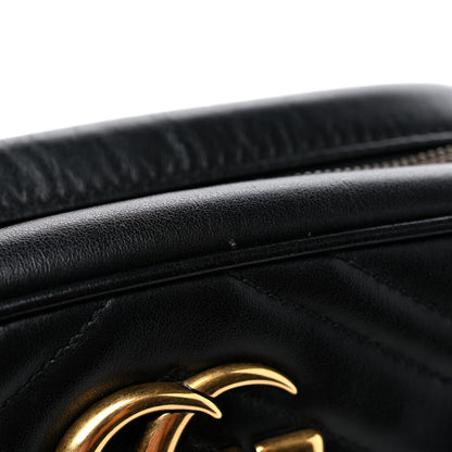 Gucci Calfskin Matelasse Small GG Marmont Chain Shoulder Bag Black 14 of 15