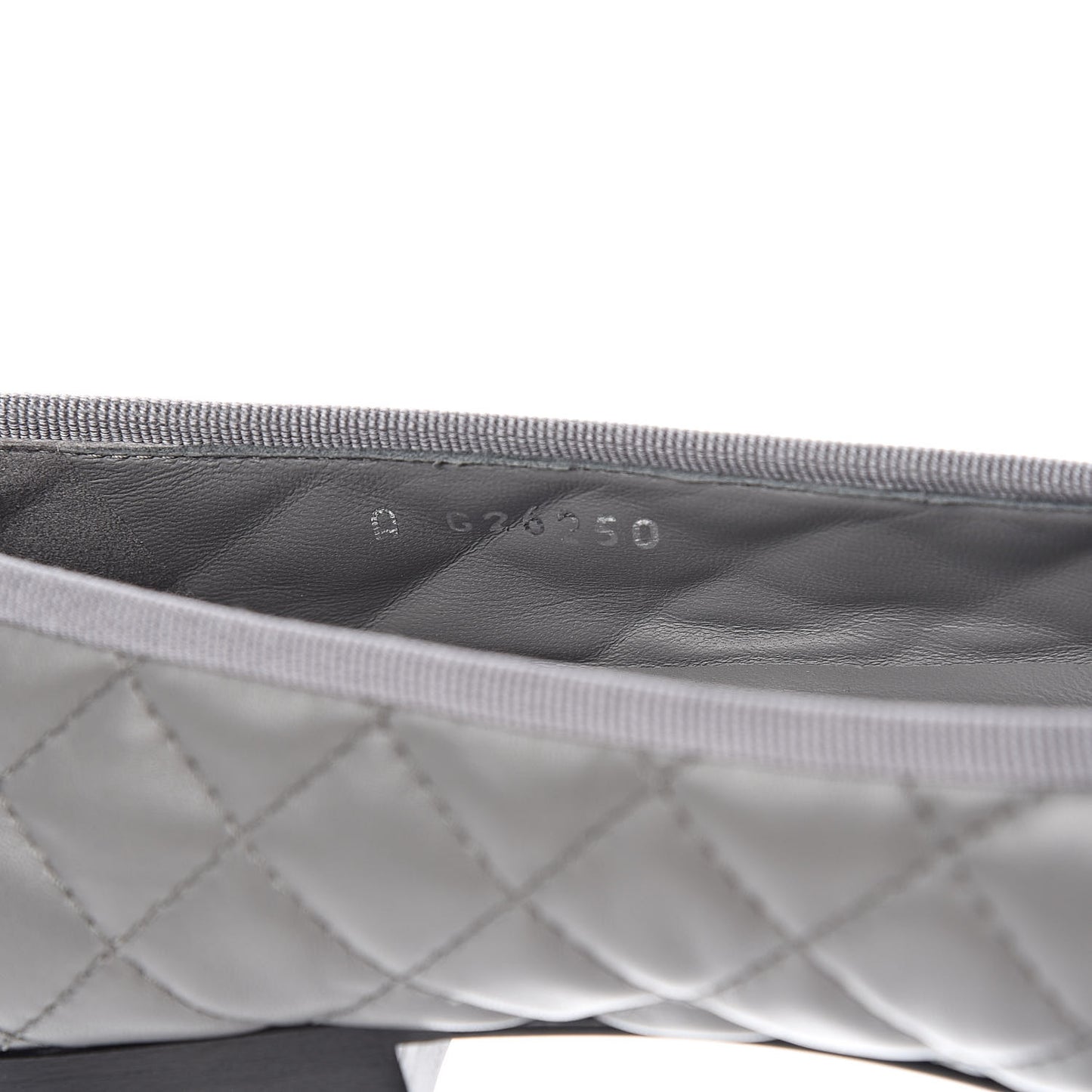 Lambskin Quilted CC Ballerina Flats 38 Grey